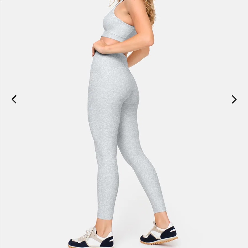Outdoor Voices Warmup Leggings size L - Light Grey-Blue